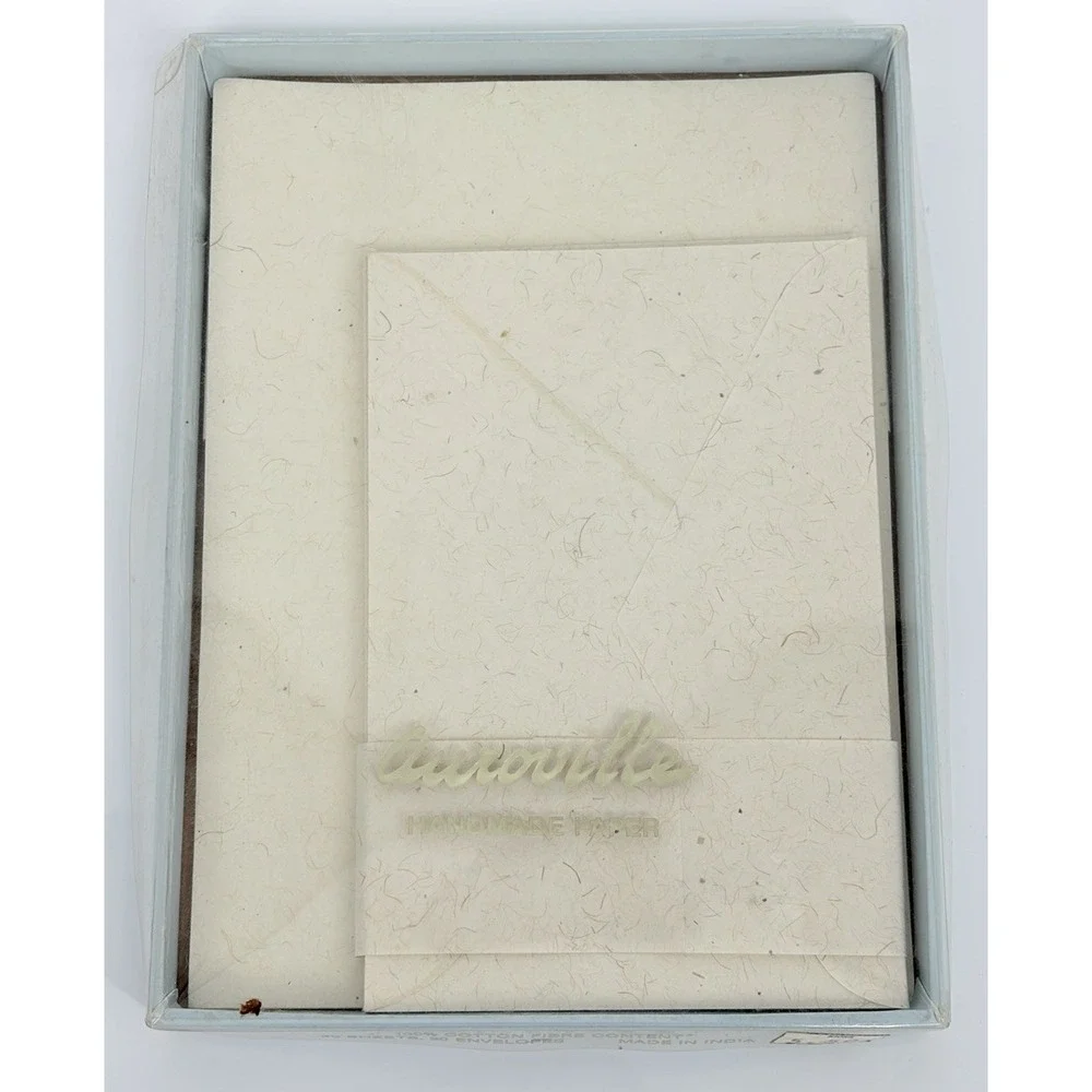 Vintage Handmade Paper Stationery and Envelopes by Auroville Cotton 12 Sheets